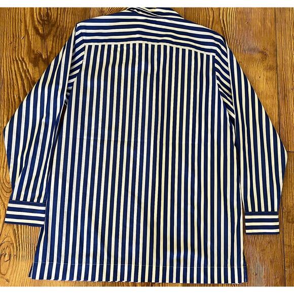 Lauren Ralph Lauren Women's Long Sleeve Blue White Stripe Shirt Size PL NWT - Picture 12 of 16